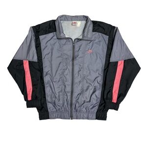 Vintage Nike Windbreaker Jacket Black/Gray/Pink Large
